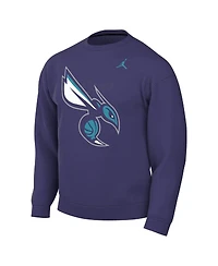 Jordan Men's Purple Charlotte Hornets Statement Edition Sweatshirt