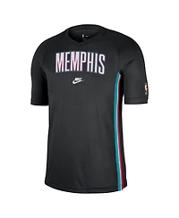 Nike Men's Black Memphis Grizzlies Classic Edition Hardwood Classics Authentic Game Shooting Dri-fit Raglan T-Shirt