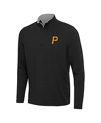 Antigua Men's Black Pittsburgh Pirates Content Quarter-Zip Sweatshirt