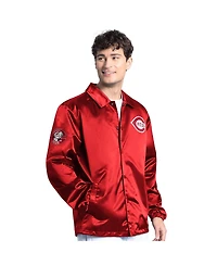Starter Men's Red Cincinnati Reds Cooperstown Collection Point Man Full-Snap Coaches Jacket