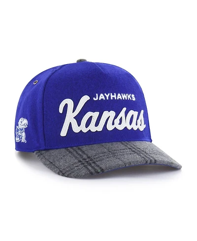 '47 Brand Men's and Women's Royal Kansas Jayhawks Windowpane Plaid Collection Hitch Adjustable Hat