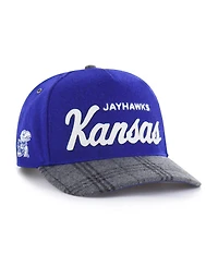 '47 Brand Men's and Women's Royal Kansas Jayhawks Windowpane Plaid Collection Hitch Adjustable Hat