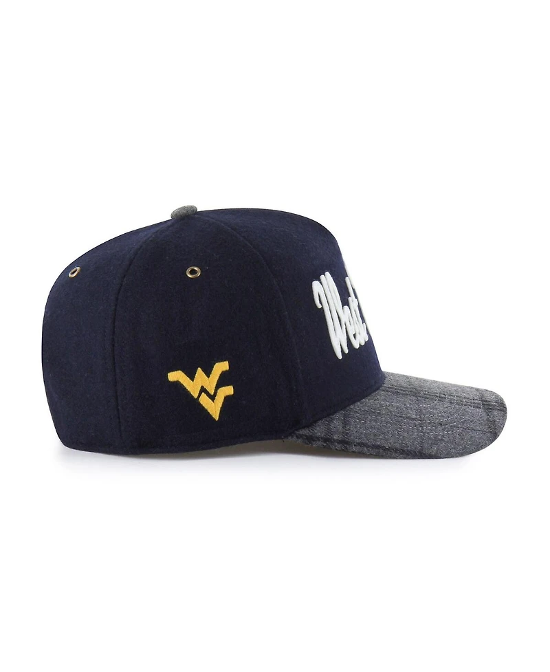 '47 Brand Men's and Women's Navy West Virginia Mountaineers Windowpane Plaid Collection Hitch Adjustable Hat