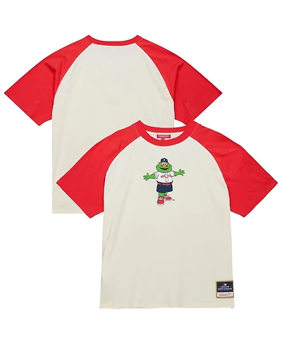 Mitchell & Ness Women's Cream Boston Red Sox Boyfriend Raglan T-Shirt