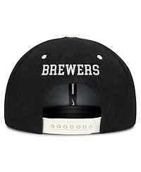 Nike Men's Black Milwaukee Brewers Pro Corduroy Structured Snapback Hat