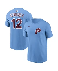 Nike Men's Kyle Schwarber Light Blue Philadelphia Phillies Name Number T-Shirt
