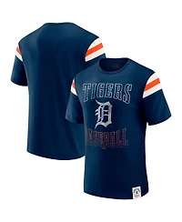 Darius Rucker Collection By Fanatics Men's Navy Detroit Tigers Distressed Sleeve Stripe T-Shirt