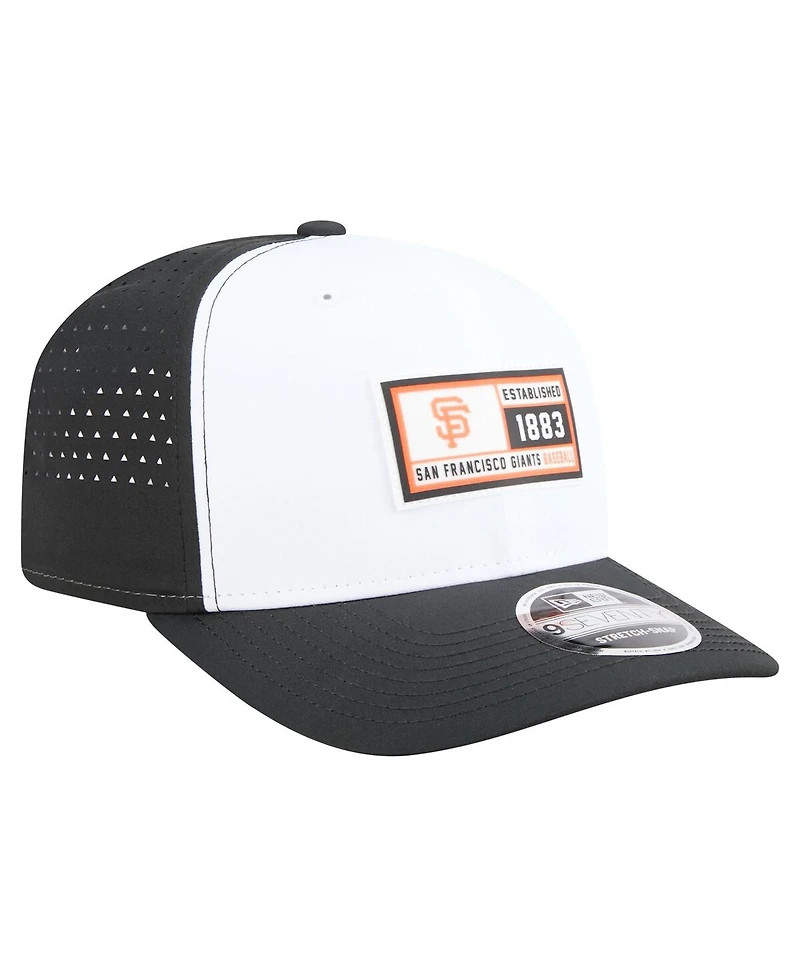 New Era Men's White/Black San Francisco Giants Established Patch 9SEVENTY Adjustable Hat