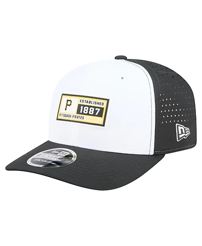 New Era Men's White/Black Pittsburgh Pirates Established Patch 9SEVENTY Adjustable Hat