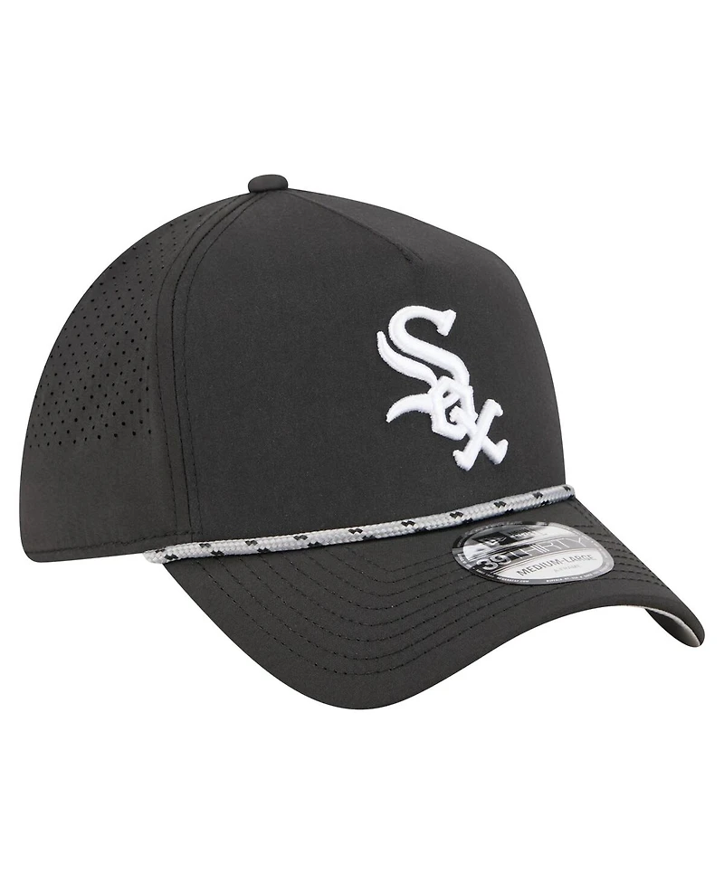 New Era Men's Black Chicago White Sox 39THIRTY A-Frame Perforated Flex Hat