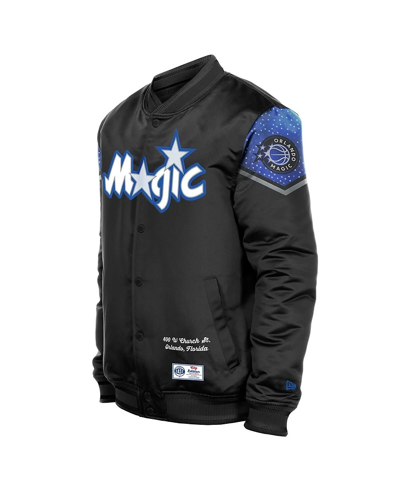 New Era Men's Black Orlando Magic 2025/26 City Edition Full-Snap Satin Jacket