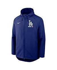 Nike Men's Royal Los Angeles Dodgers Authentic Collection Raglan Therma-fit Full-Zip Hooded Jacket