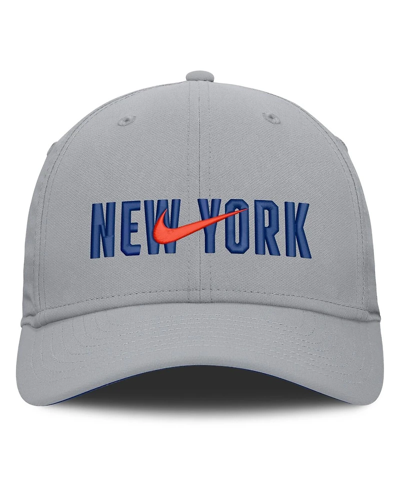 Nike Men's New Era Gray York Mets Primetime Dri-fit Rise Bozz Flex Hat