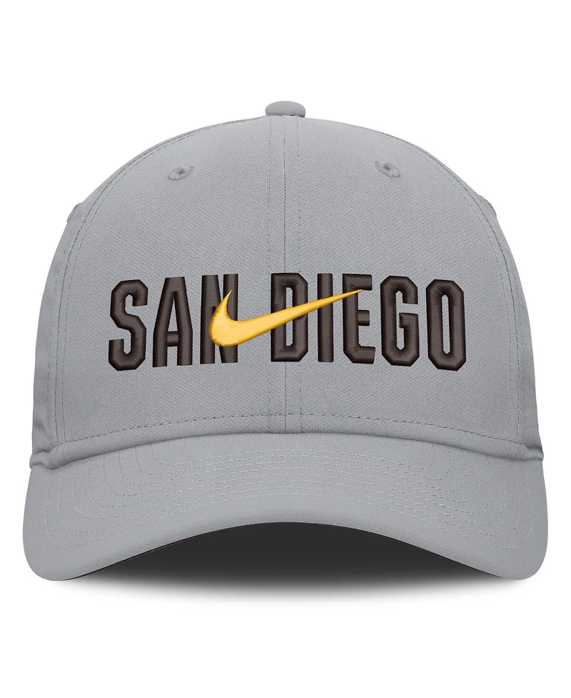 Nike Men's Gray San Diego Padres Primetime Dri-fit Rise Bozz Flex Hat