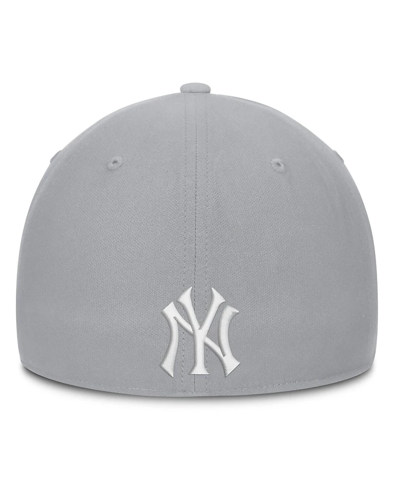 Nike Men's Gray New York Yankees Primetime Dri-fit Rise Bozz Flex Hat