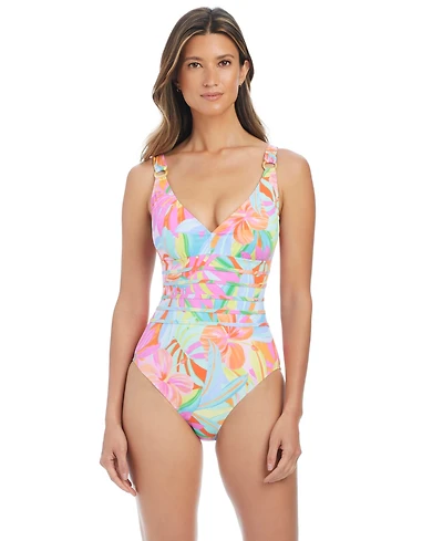 Bleu by Rod Beattie Women's Bellissimo Over-The-Shoulder One-Piece Swimsuit