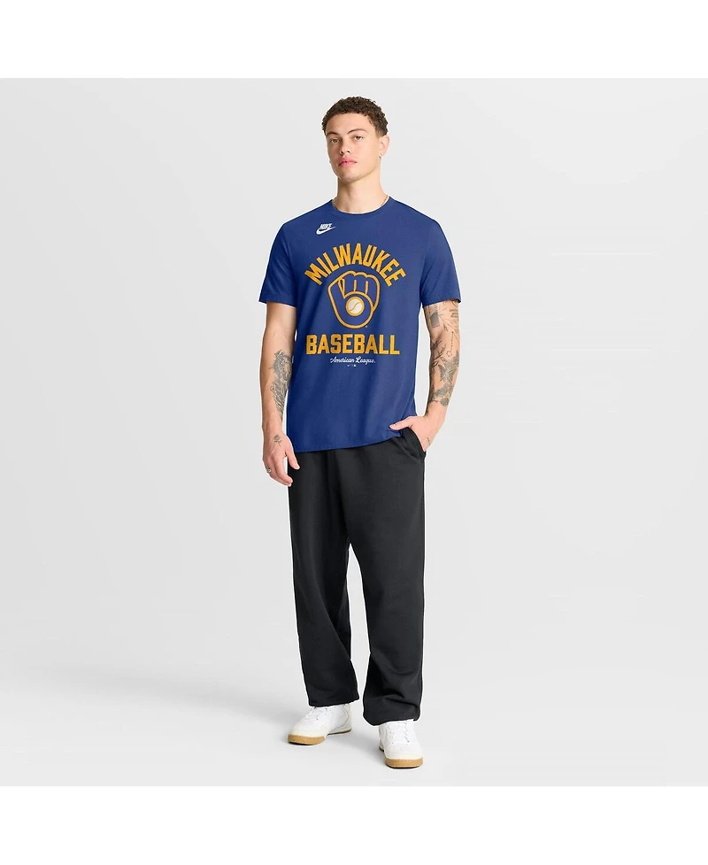 Nike Men's Royal Milwaukee Brewers Cooperstown Collection T-Shirt