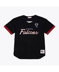 Mitchell & Ness Men's Black Atlanta Falcons Head Coach Mesh Full-Button Fashion Jersey