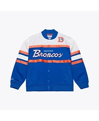 Mitchell & Ness Men's Royal Denver Broncos Head Coach Lightweight Full-Snap Satin Jacket