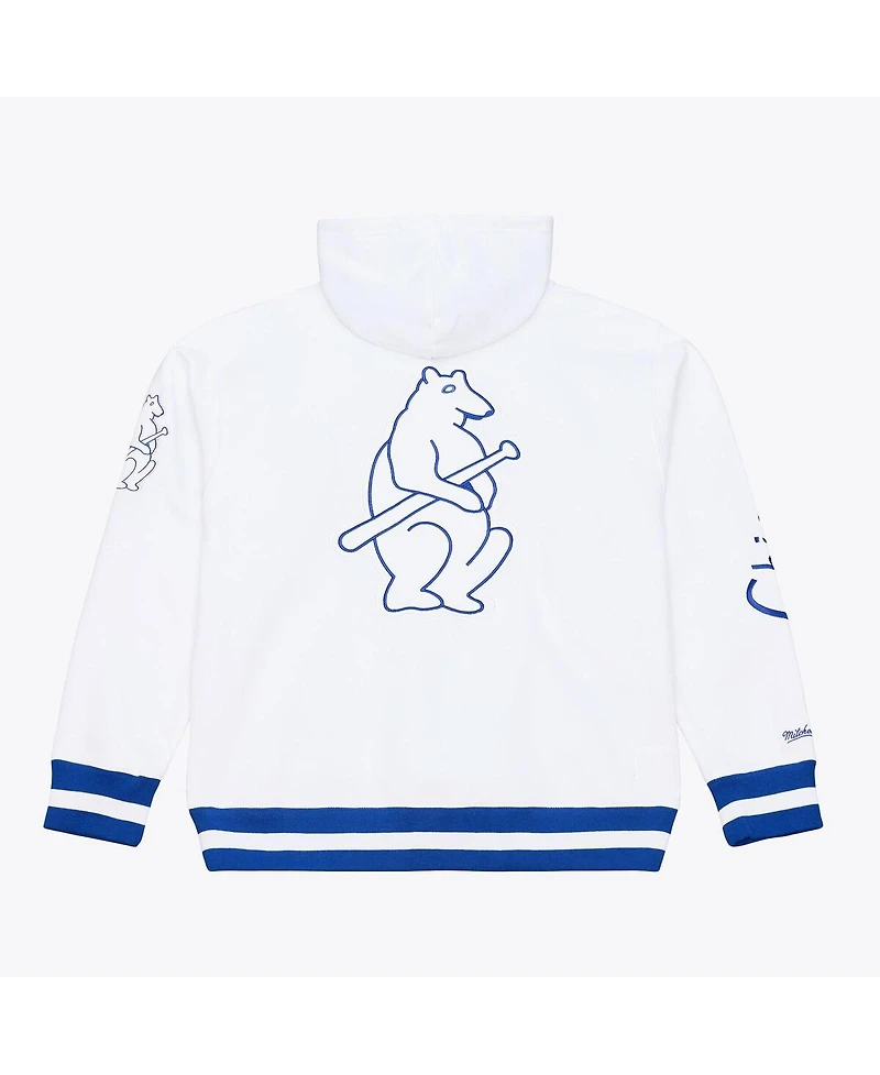 Mitchell & Ness Men's White Chicago Cubs Cooperstown Collection Fleece Hoodie