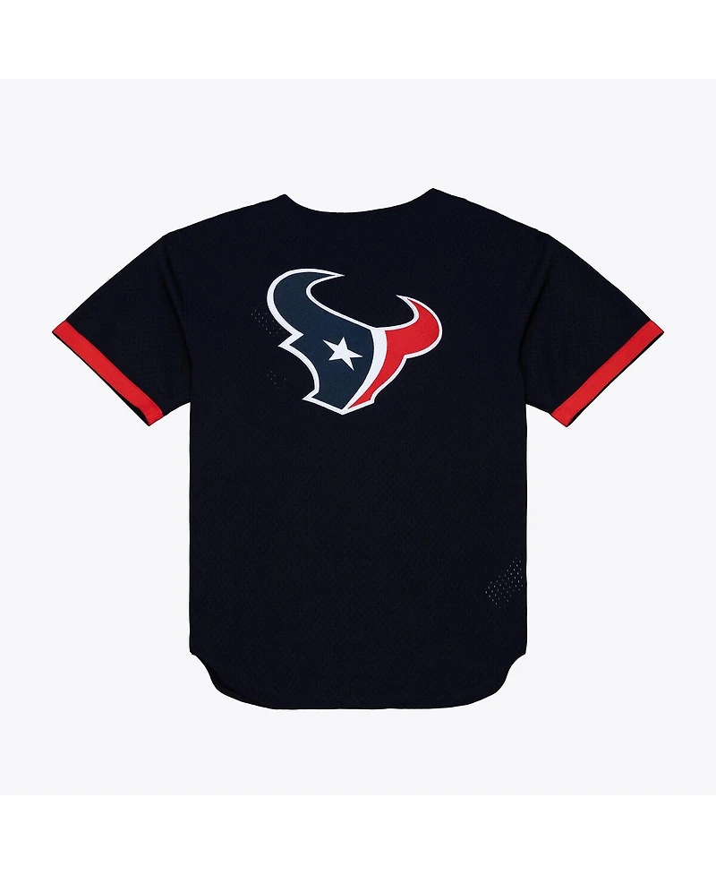 Mitchell & Ness Men's Navy Houston Texans Head Coach Mesh Full-Button Fashion Jersey