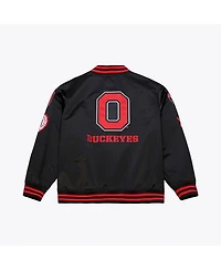 Mitchell Ness Men's Black Ohio State Buckeyes Double Clutch Lightweight Satin Full-Snap Jacket