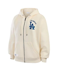 Wear by Erin Andrews Women's Cream Los Angeles Dodgers Full-Zip Hoodie