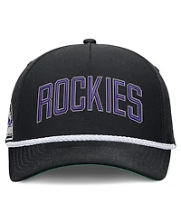 Nike Men's Black Colorado Rockies Cooperstown Collection Rise Adjustable Hat