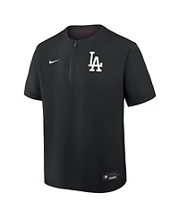 Nike Men's Black Los Angeles Dodgers Authentic Collection Dri-fit Quarter-Zip Windshirt