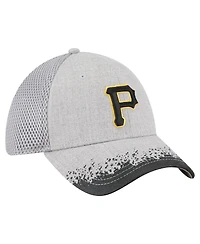 New Era Men's Gray Pittsburgh Pirates Visor Paint Splatter 39THIRTY Flex Hat