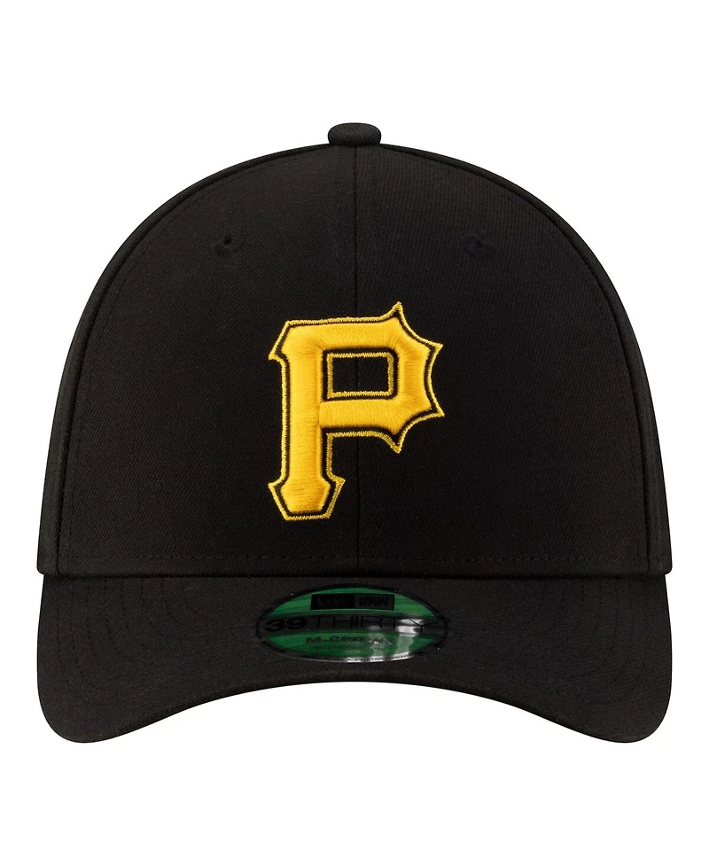 New Era Men's Black Pittsburgh Pirates Alternate Player Replica 39THIRTY M-Crown Flex Hat
