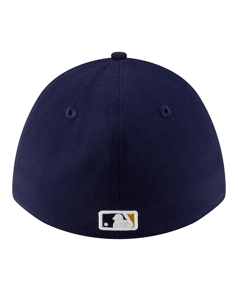 New Era Men's Gold/Navy Milwaukee Brewers Player Replica 39THIRTY M-Crown Flex Hat