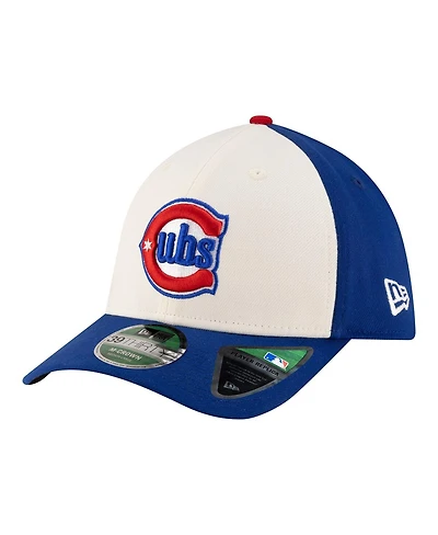 New Era Men's White/Royal Chicago Cubs Player Replica 39THIRTY M-Crown Flex Hat