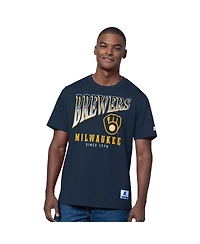 Starter Men's 2-Pack Navy/Heather Gray Milwaukee Brewers T-Shirt Set