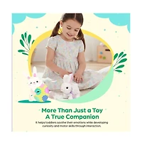 Sperric Interactive Easter Plush Bunny with Carrot Cabbage & Spinner Egg Toys