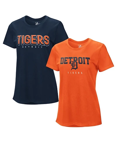 G-iii 4Her by Carl Banks Women's Navy/Orange Detroit Tigers Two T-Shirt Combo Pack