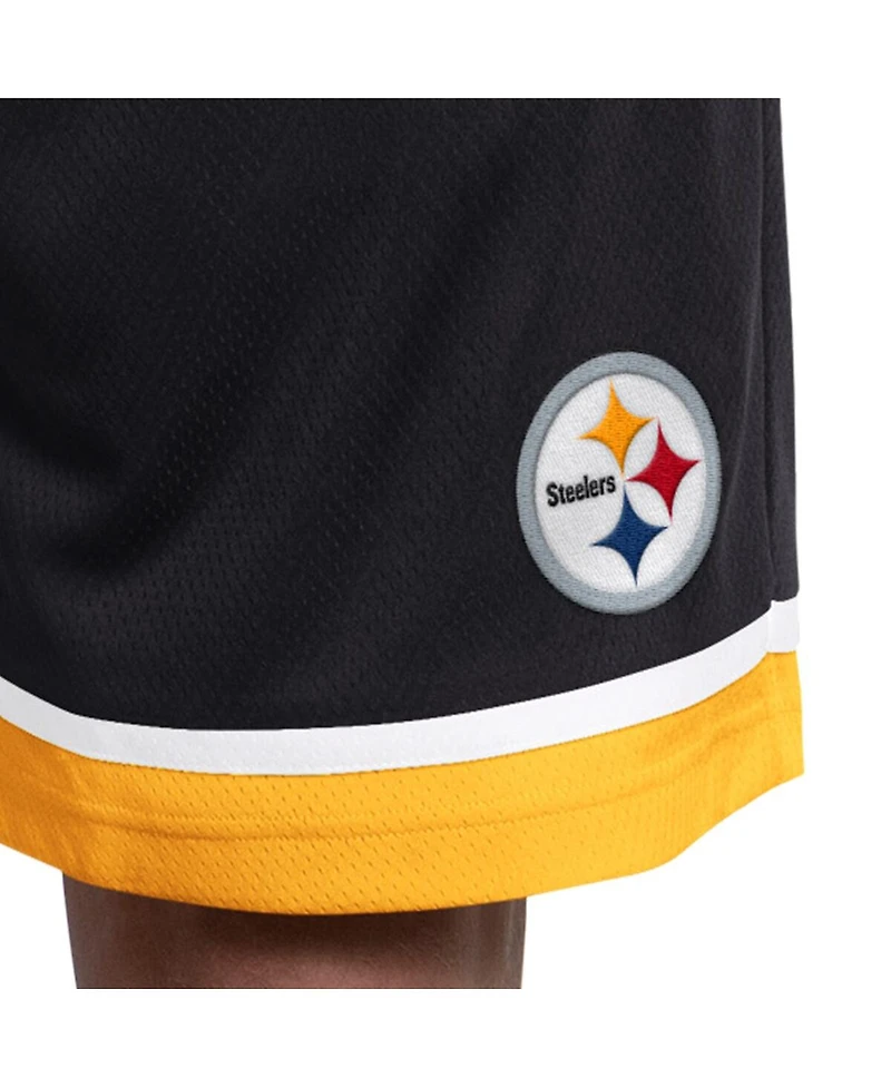 Starter Men's Black Pittsburgh Steelers Power Play Mesh Shorts