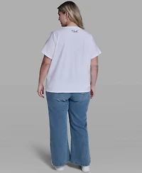 Karl Lagerfeld Paris Plus Watercolor Crewneck T-Shirt