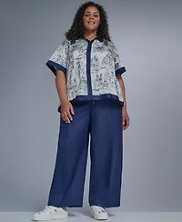 Karl Lagerfeld Paris Plus Mid-Rise Pull-On Pants