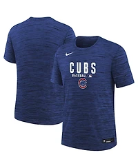 Nike Big Boys and Girls Royal Chicago Cubs Authentic Collection Velocity Dri-fit T-Shirt