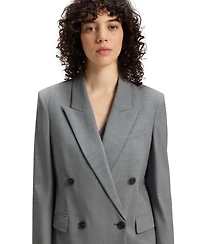 Boss by Hugo Women's Melange Virgin Wool Double-Breasted Blazer