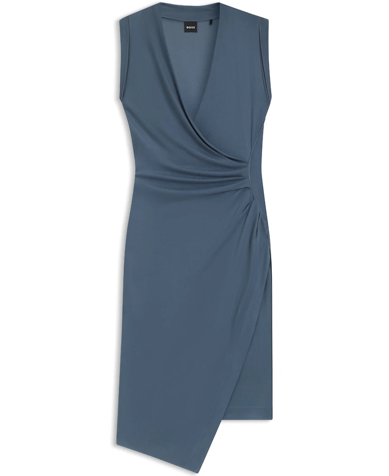 Boss by Hugo Women's Gathered Detail Wrap-Front Dress
