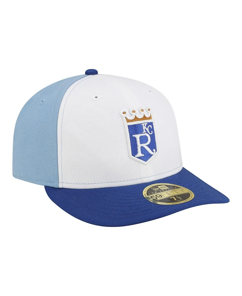 New Era Men's White/Blue Kansas City Royals Authentic Collection On-Field Low Profile 59FIFTY Fitted Hat