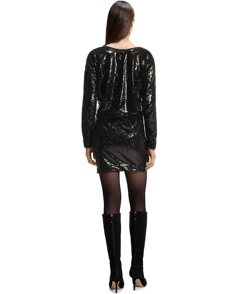 Boss by Hugo Women's Draped-Neckline Sequin Dress