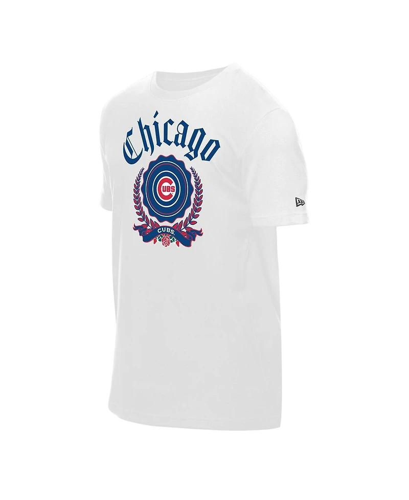 New Era Men's White Chicago Cubs Fleur Domestic T-Shirt