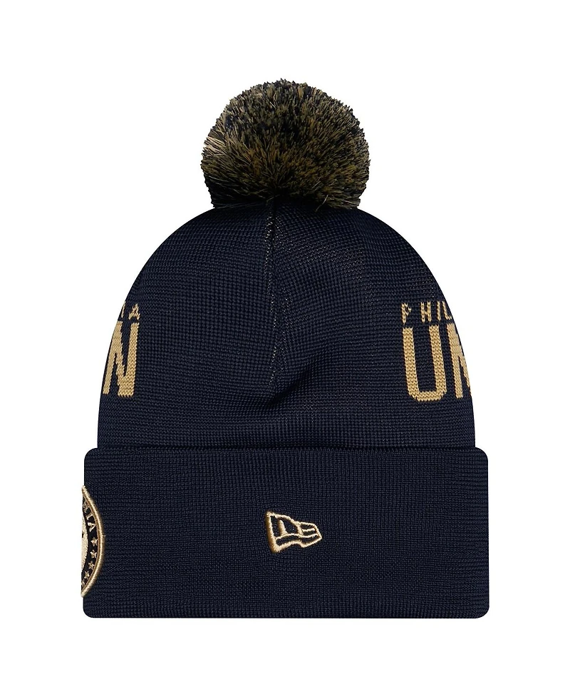 New Era Men's Black Philadelphia Union 2026 Jersey Hook Cuffed with Pom Knit Hat