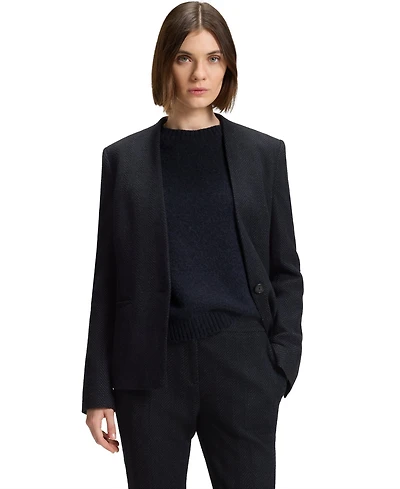 Boss by Hugo Women's Crease-Resistant Herringbone Regular-Fit Blazer