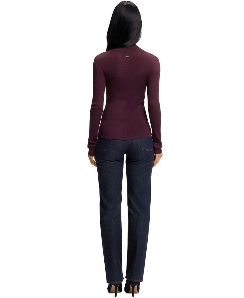 Boss by Hugo Women's Merino Wool Mock-Neck Sweater