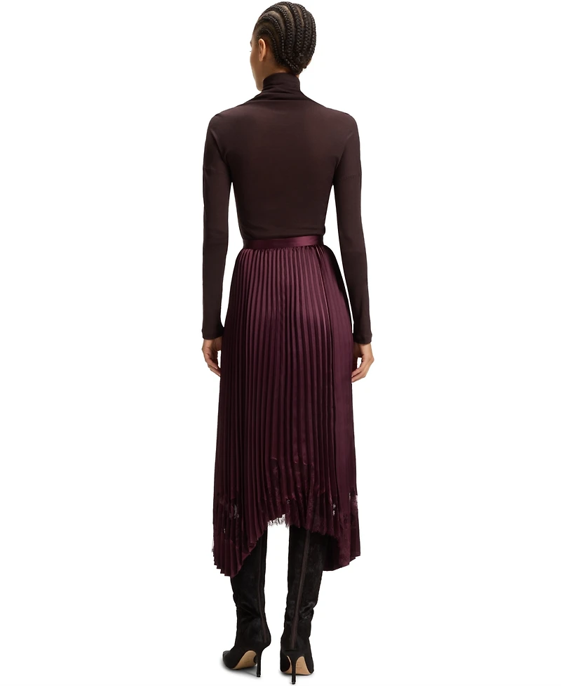 Boss by Hugo Boss Women's Satin Plisse Pleats Skirt