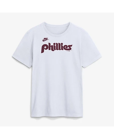 Nike Men's White Philadelphia Phillies Cooperstown Collection Wordmark T-Shirt